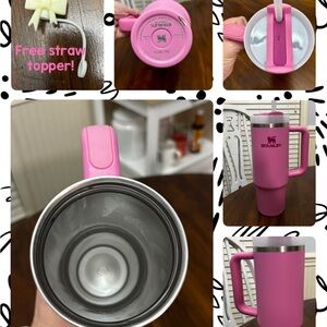 Stanley Pink Travel Tumbler 30 oz with Handle